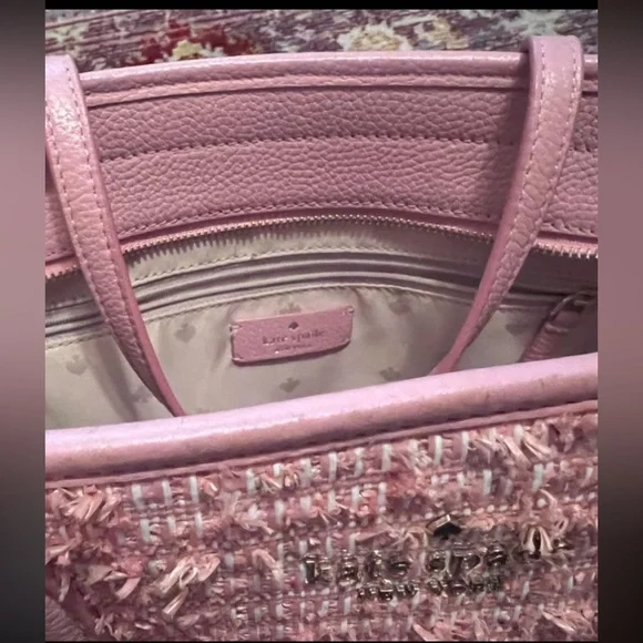 Kate Spade pink tweed tote - Picture 3 of 5